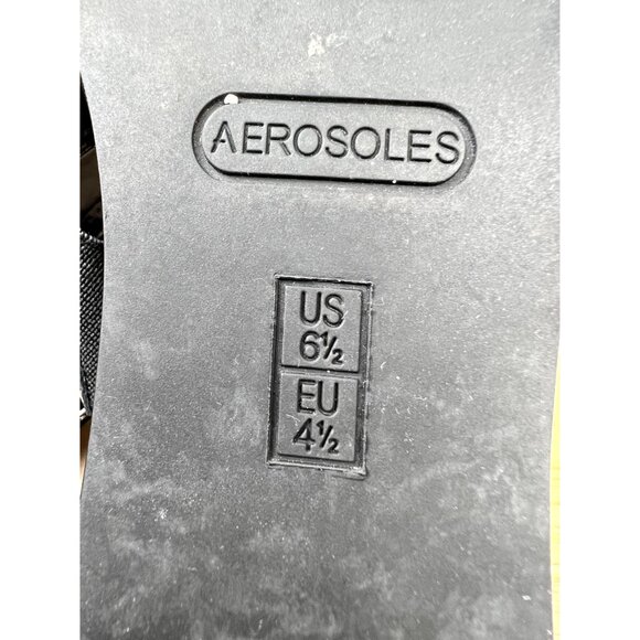 Aerosoles Leather Sandals Black Open Toe Slip On Size 6.5 - Picture 4 of 10